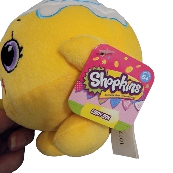 NWT SHOPKINS 5" Yellow Cinnamon Bun Cindy Bon Bean Bottom Plush T32 - Picture 3 of 4